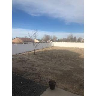 Here is our new backyard! Checkout the drawing of our plans for renovations!