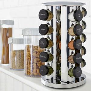 Kamenstein 20-Jar Revolving Stainless Steel Countertop Spice Rack