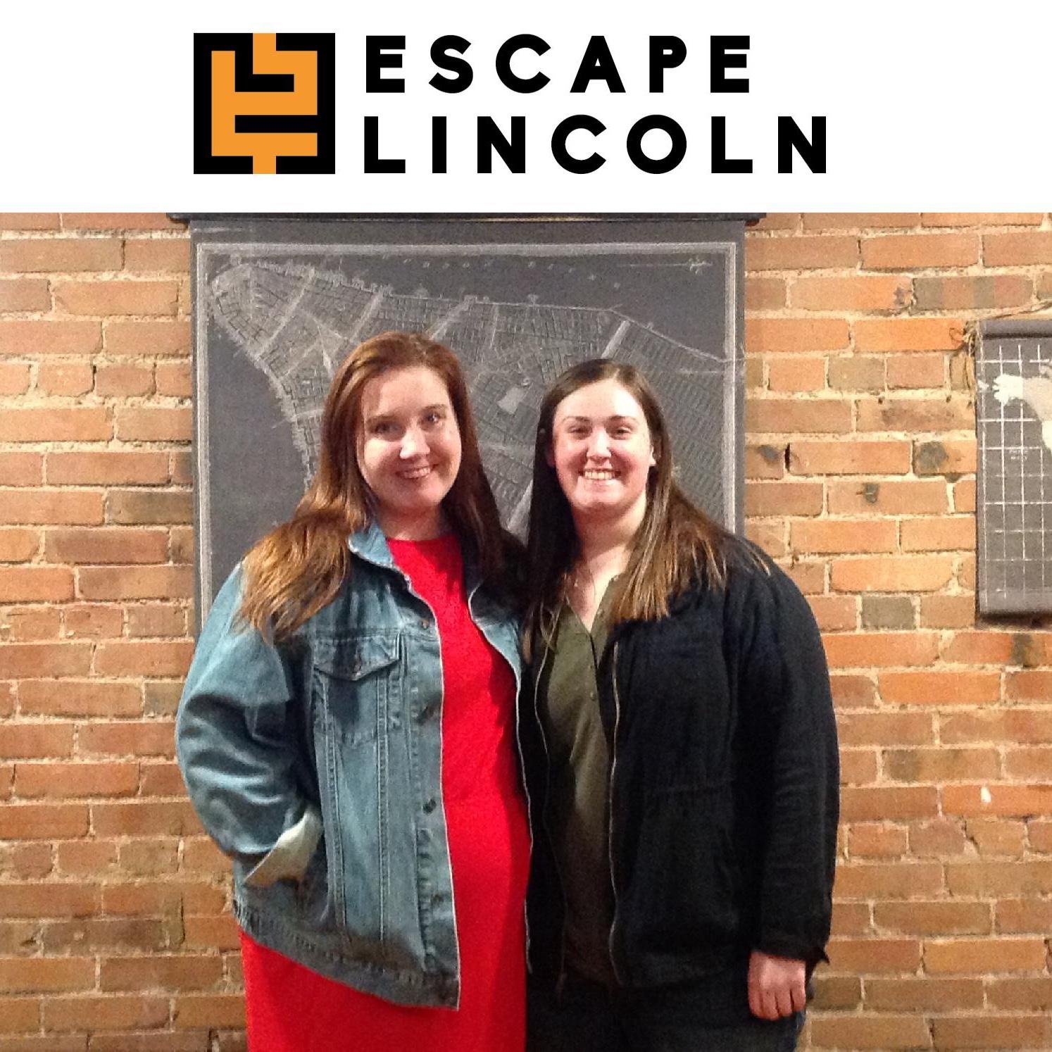 Our first photo together! P.S. we escaped!