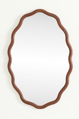 Coquille Scalloped Oval Wall Mirror