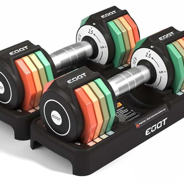 Adjustable Dumbbells Set/Single, 12.5LB/22.5LB/55LB 5 in 1 Free Adjustable Dumbbell Set with Anti-Slip Handle & Rainbow-colored Weight Plates for Home Gym, Weight Set for Women Men