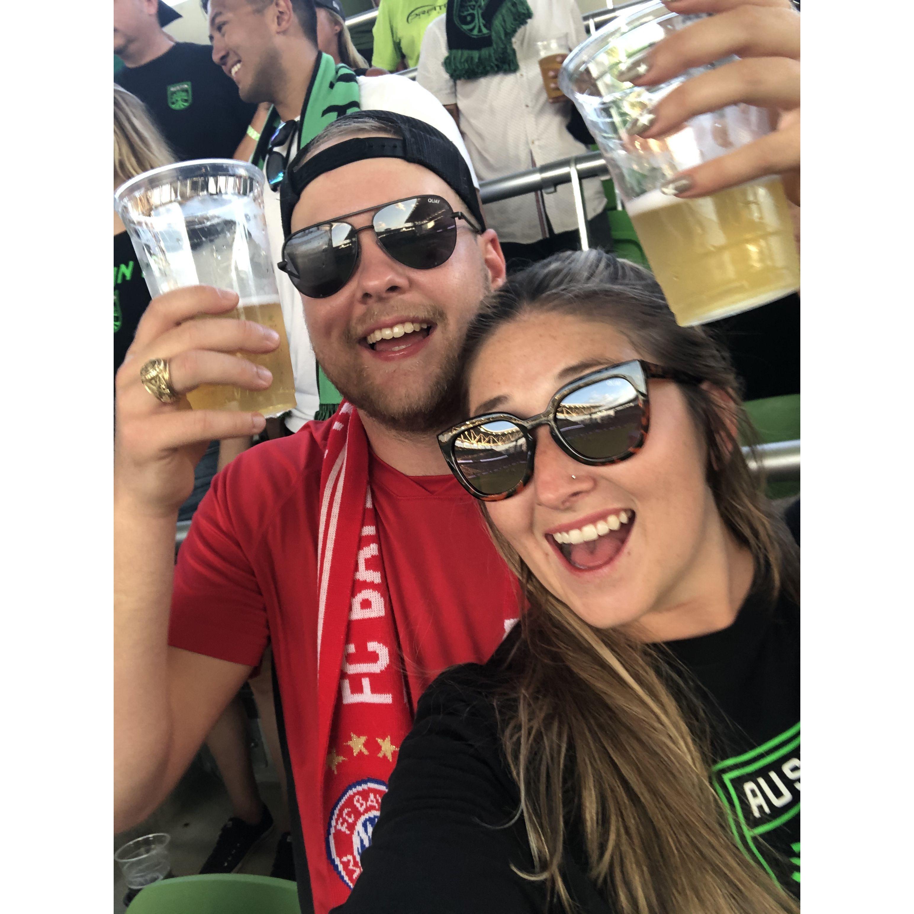 cheering on our home city's only professional sports team - Austin FC!