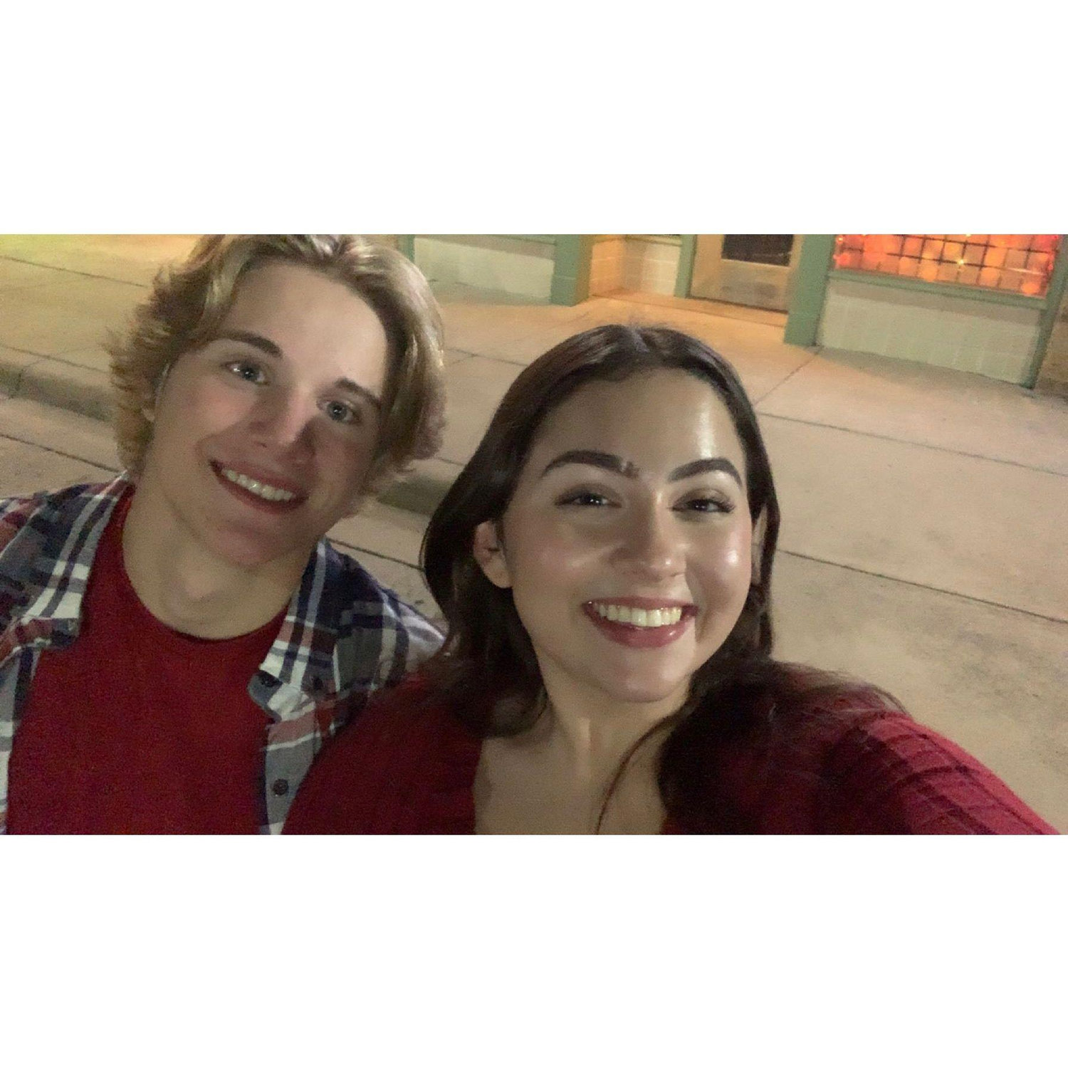 Our very first "date", we went to dinner with Wyatt's parents at Pioneer Tap House. Lainee experienced her first live karaoke night there!