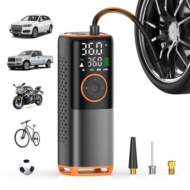 ZSX Tire Inflator Portable Air Compressor-160 PSI Air Pump for Car Tires with Tire Pressure Gauge, Portable Tire Inflator for Car, Bike, Motorcycle, Gifts for Men Husband Father
