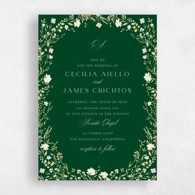 Forest, Green Wedding Invitation - Papillon Classic