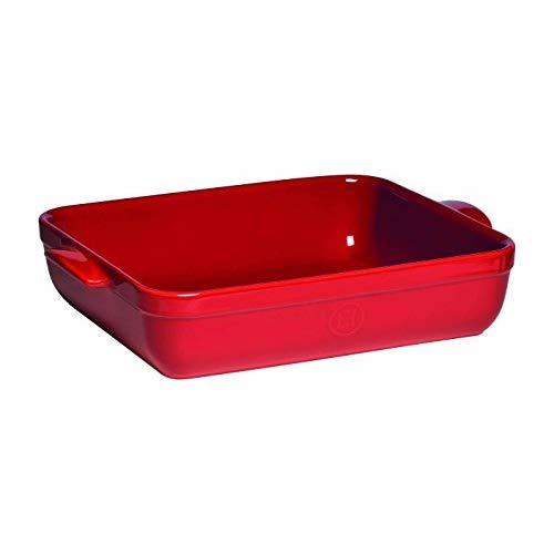 Emile Henry Made In France Lasagna/Roasting Dish 13.75" x 10"x 2.75" Burgundy Red