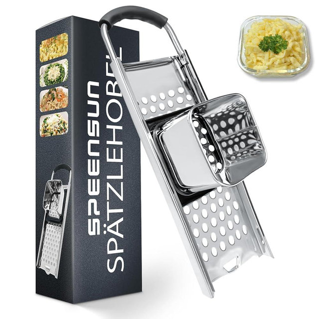 SPEENSUN Spaetzle Maker, Premium Grade Stainless Steel Spaetzle Press, Efficient Homemade Spaetzle and Knoepfle, Dishwasher Safe Spaetzle Noodle Maker with Comfort Handle for Pots Up to 30 CM