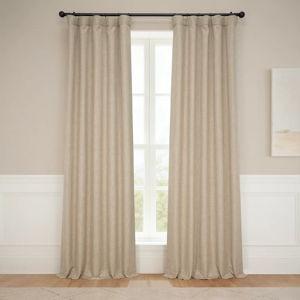 Nomad Tan Textured Faux Linen Room Darkening Curtain - Pair, 50W x 96L
