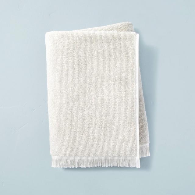 Microstripe Terry Cotton Bath Towel Taupe - Hearth & Hand™ with Magnolia