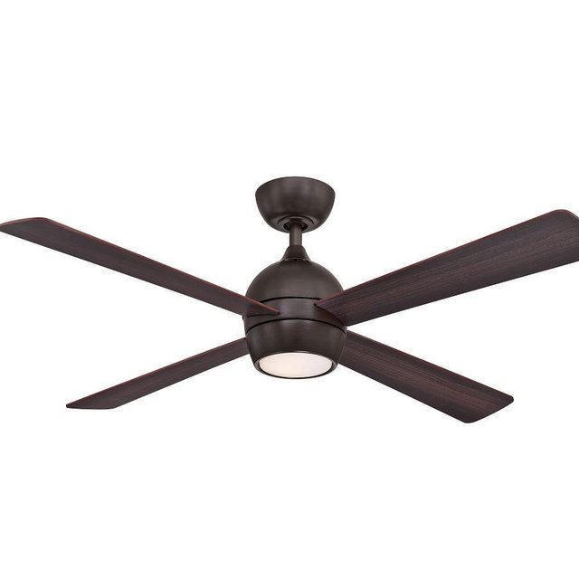52" Kwad Ceiling Fan, Dark Bronze With Dark Walnut Blades