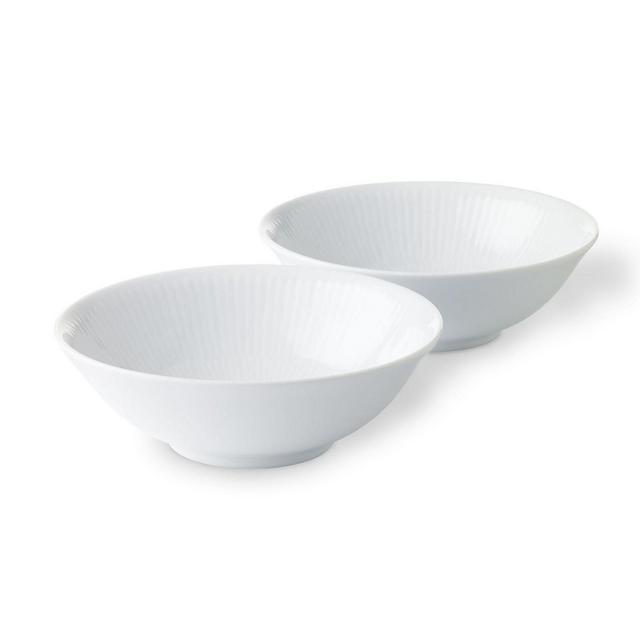 Royal Copenhagen White Fluted Plain Cereal Bowl, Set of 2