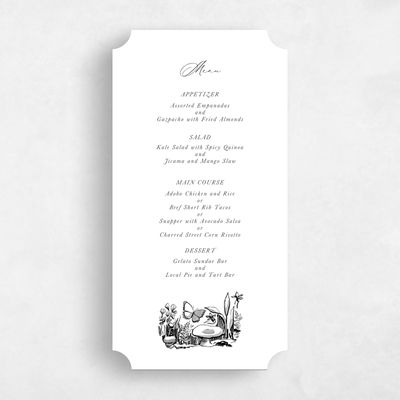 White Ticket Wedding Menu - Kalinda