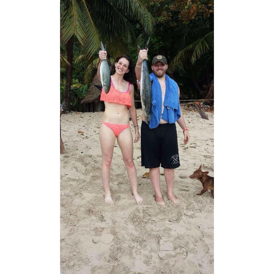 Honduras 2014 - See I wasn't lying, his fish was actually bigger...