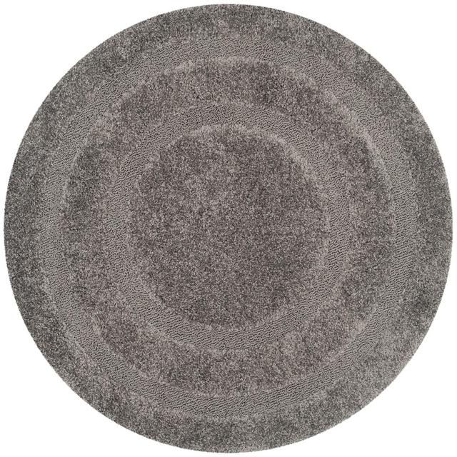 5' Solid Loomed Round Area Rug Gray - Safavieh