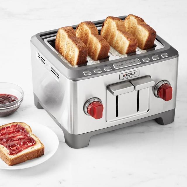 Wolf Gourmet 4-Slice Toaster, Red Knob