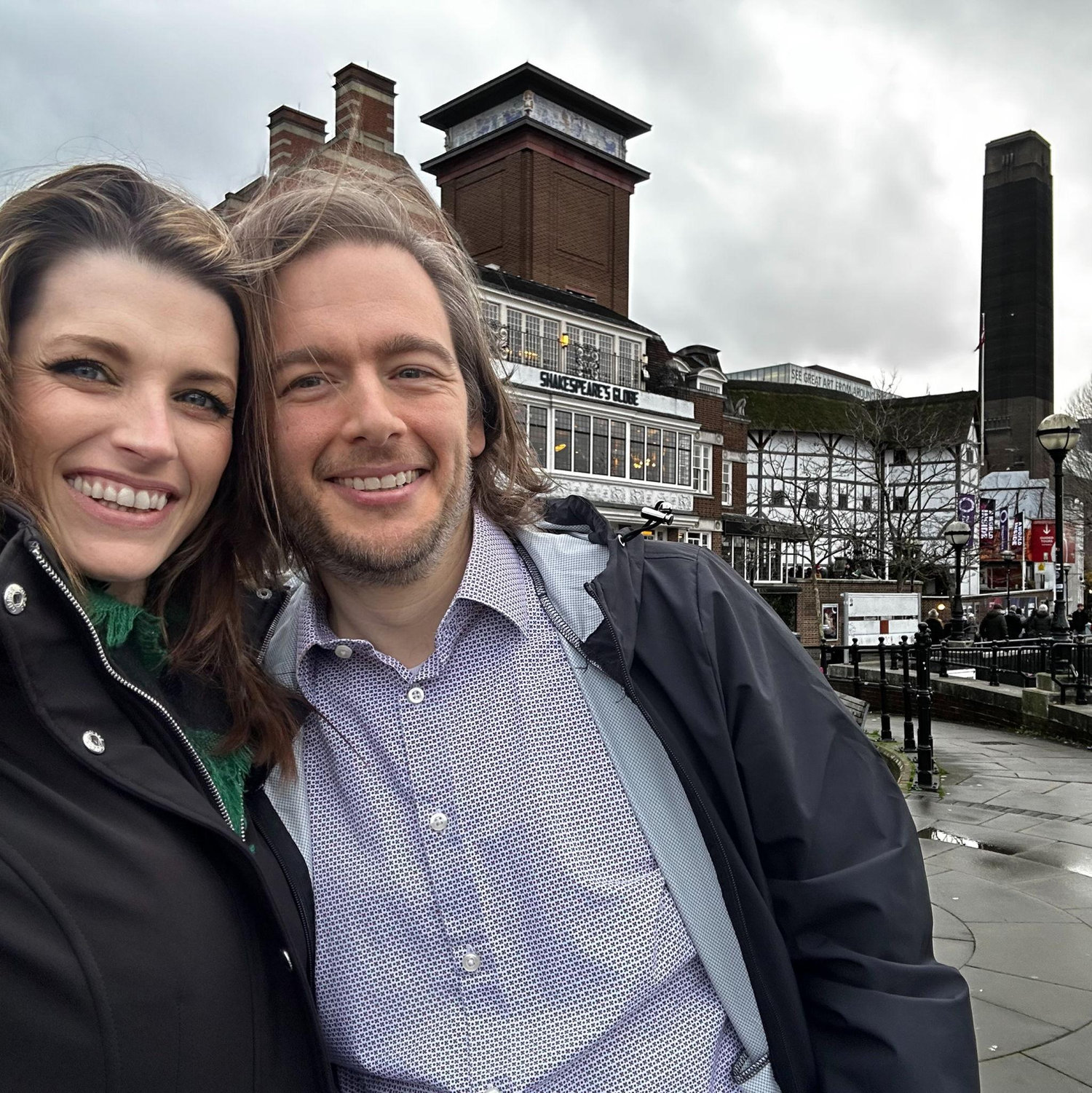 In front of the Globe Theatre