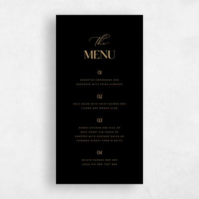 Black Wedding Menu - Margret