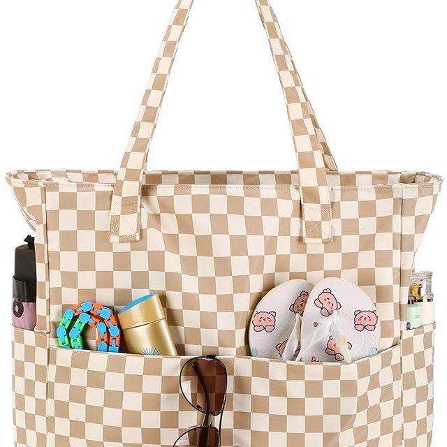 Waterproof Beach Tote Pool Bags for Women Ladies Extra Large Gym Tote Carry On Bag With Wet Compartment for Weekender Travel