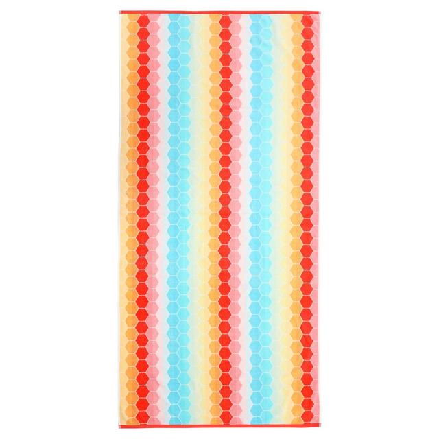 Honeycomb Velour Beach Towel