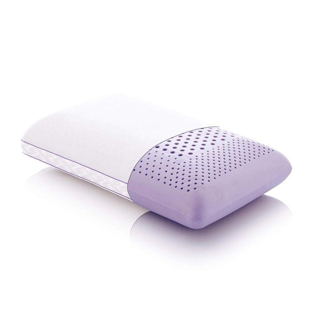 MALOUF Z Zoned Dough Memory Foam Infused with Real Natural Lavender Oil Aromatherapy Pillow Spray Included-Queen, purple