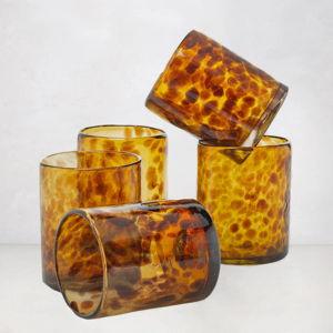Handmade Tortoise Double Old-Fashioned Glass, 12 oz. - Hudson Grace