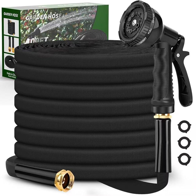 Velybrin Garden Hose 100 ft, Flexible Hose with 10 Function Hose Nozzle, Non-Expandable, Lightweight, Kink-Free and Easy Storage Water Hose for Outdoor, Watering, Car Wash