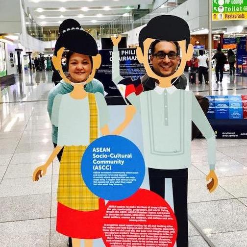 Quick stop before boarding our flight in Manila.