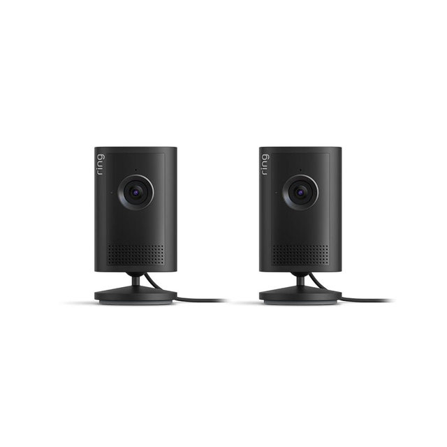 Ring Indoor Cam Plus (newest model), Home or business security, Retinal 2K for crisp, true-to-life video quality, 4x Enhanced Zoom, Low-Light Sight, 2-pack, Black