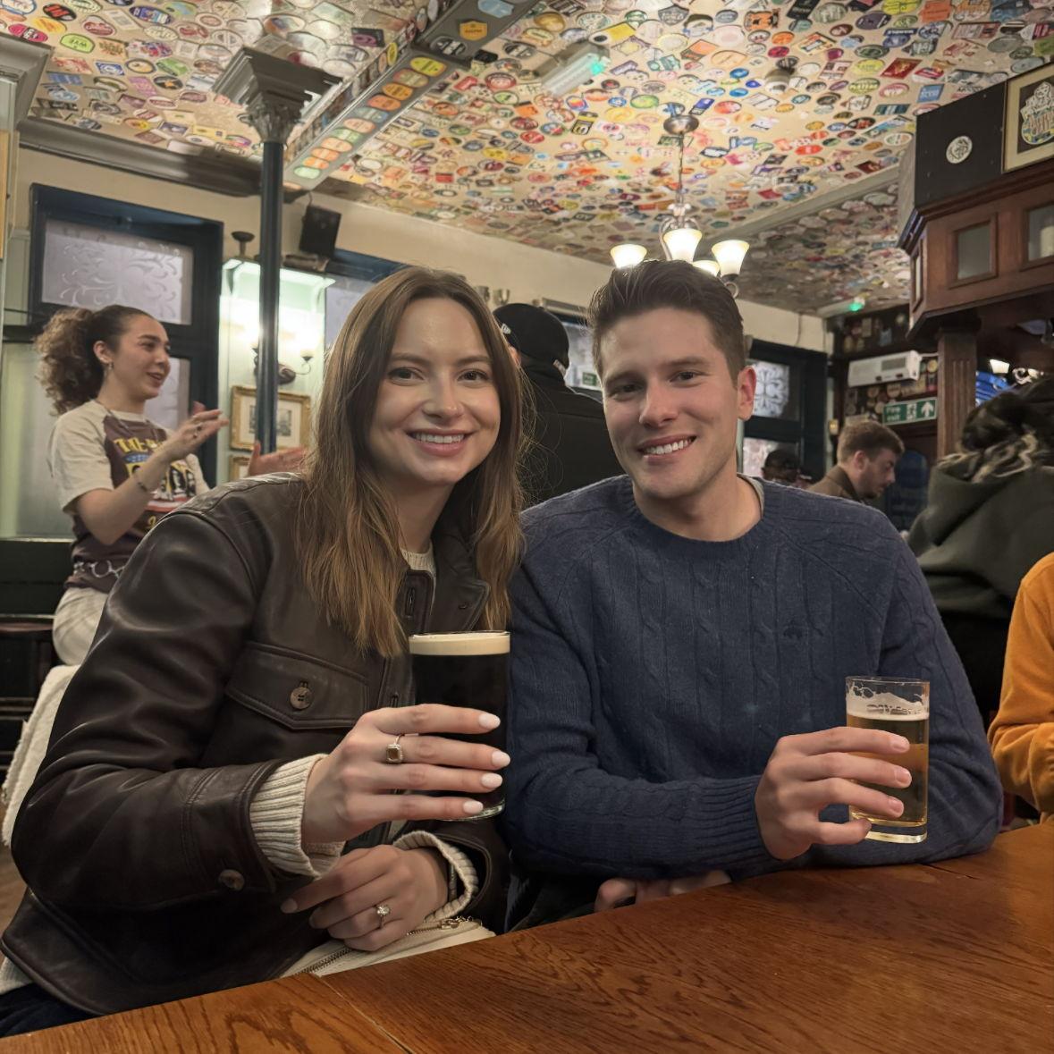 Grabbing a pint in London!