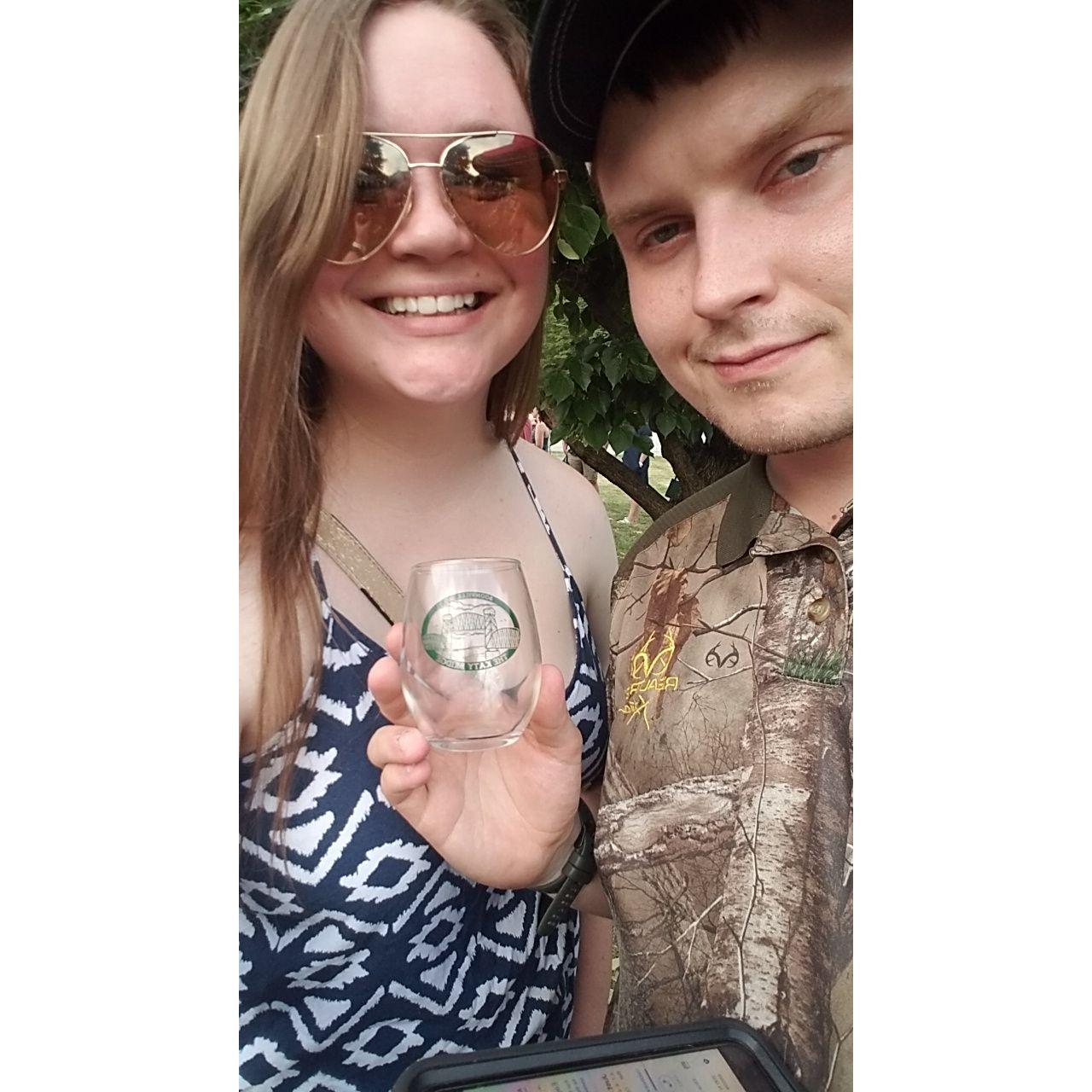Zac and Courtney going to a wine tasting in Booneville