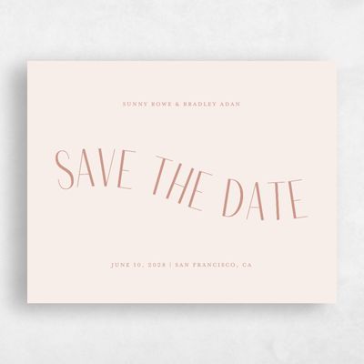 Linen, Beige Wedding Save the Date - Lark Landscape