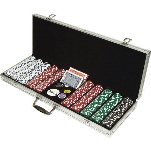 Poker Chip Set with Carrying Case, Cards, Buttons and 500 Dice Style Casino Chips (11.5 Gram) by Trademark Poker