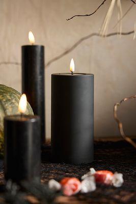 Flameless Black Outdoor Pillar Candle
