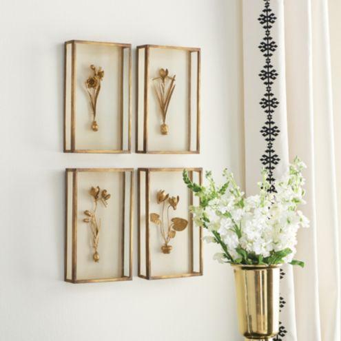 Fleur de Tole Gold Wall Décor - Plaque II