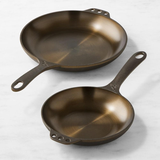 Smithey Seasoned Cast Iron Chef Skillet Set, 8" & 10"