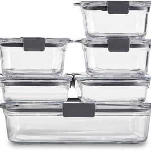 Rubbermaid Brilliance Glass Food Storage Containers, Assorted Sizes, Set of 9