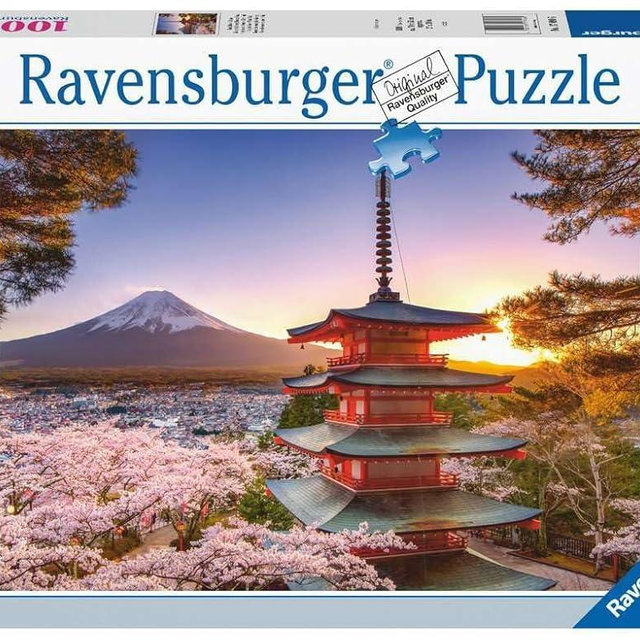 Ravensburger Mount Fuji Cherry Blossom View 1000 Piece Jigsaw Puzzle for Adults and Kids Age 12 Years Up