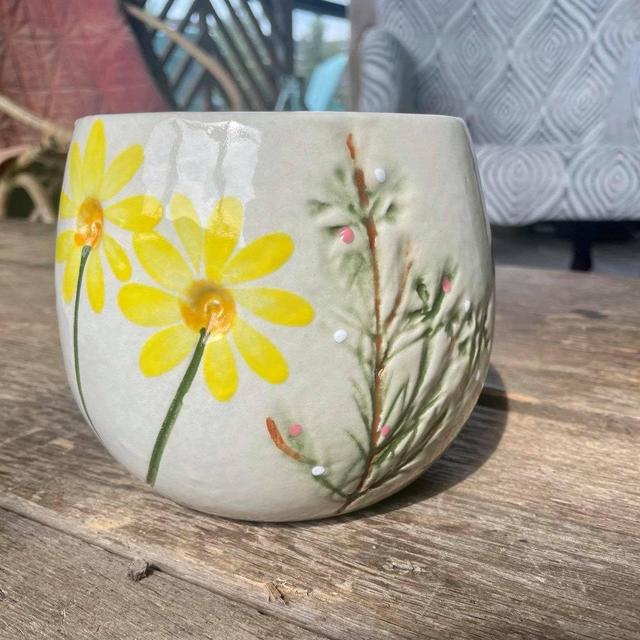 Large Floral Embossed Planter