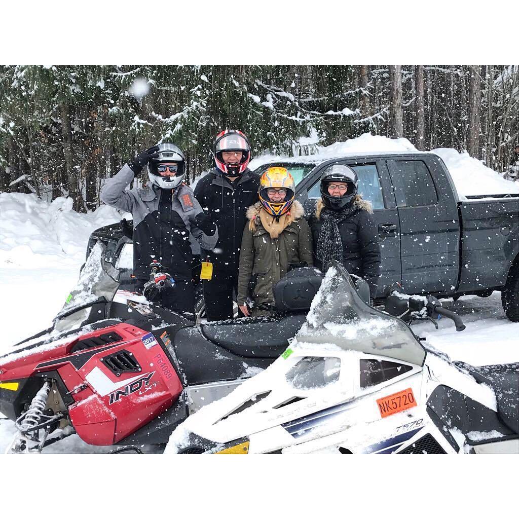 Andre's first trip to the states, snowmobiling with the Grotto family up in Michigan