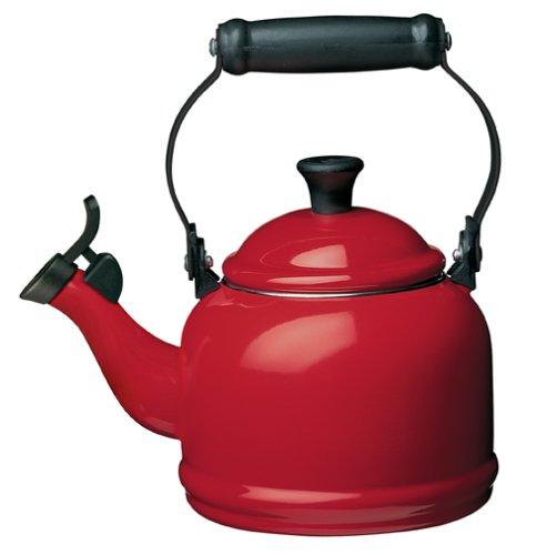 Le Creuset Q9401-67 Enamel-on-Steel Demi Teakettle, 1-1/4-Quart, Cerise