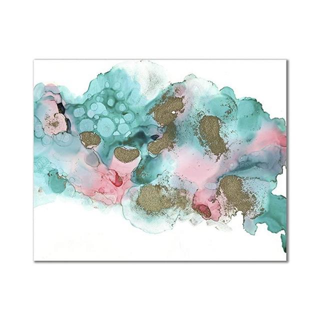 11x14 Poster Print Unframed - Aesthetic Boho Decor Abstract Teal, Turquoise and Pink Wall Art Print