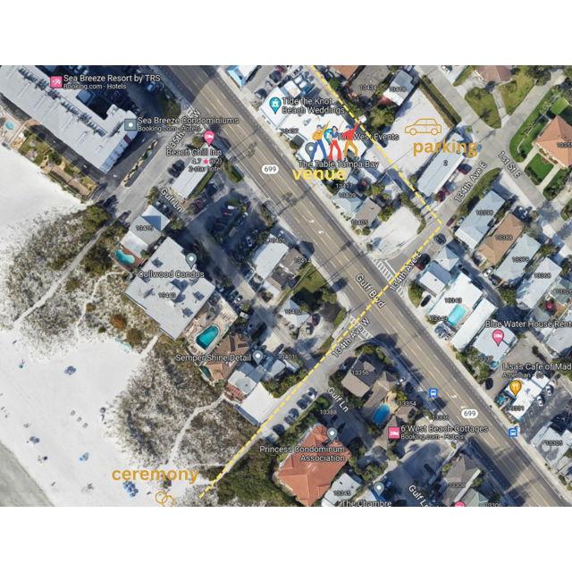 A parking visual for the wedding venue