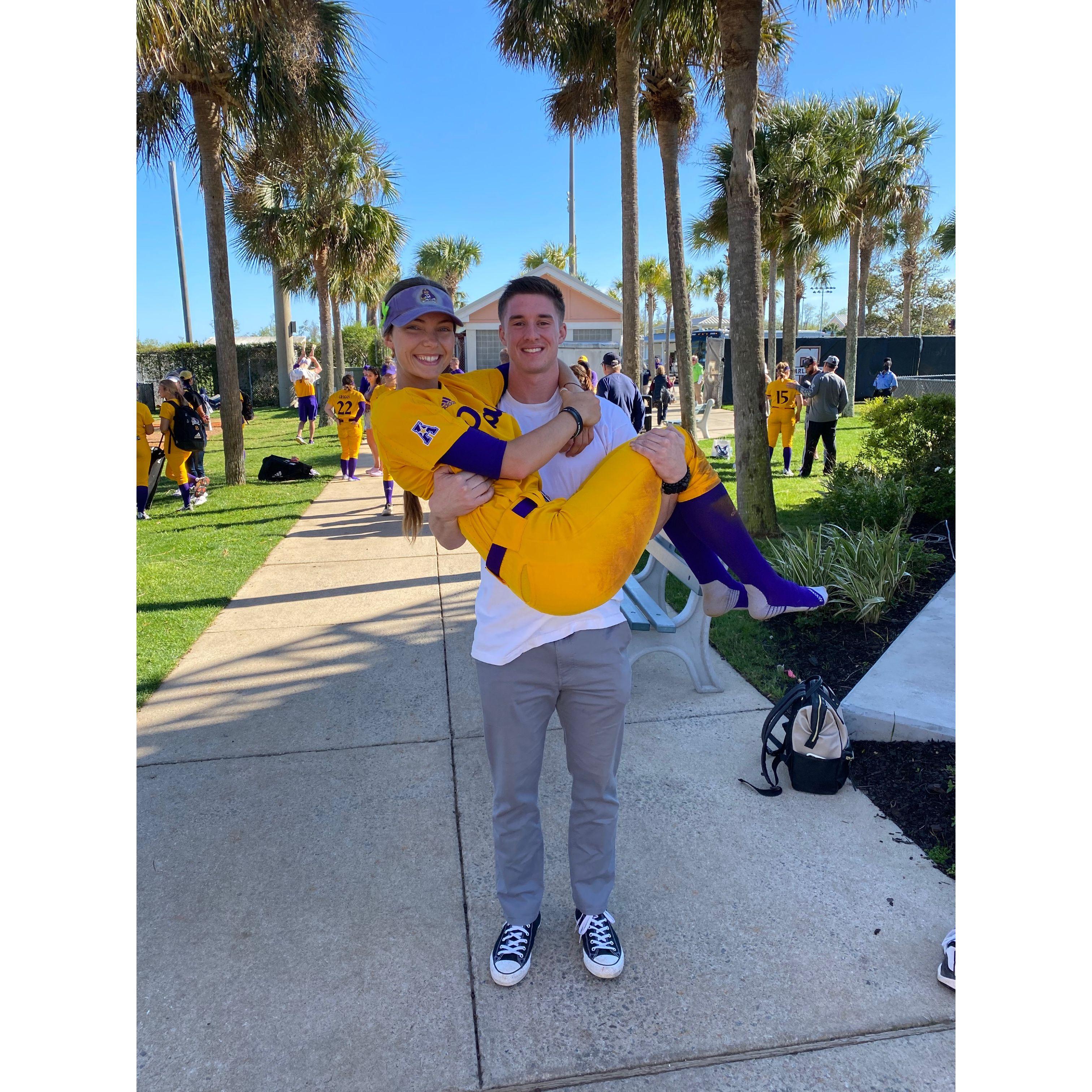 Like I said, softball fan in training (He's doing great)