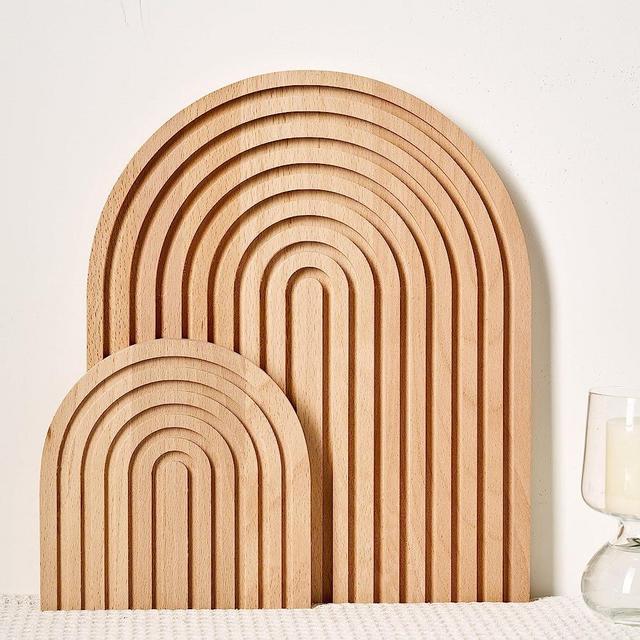 Aesthetic Boho Wooden Rainbow Arches Home Decor, Shelf Decor Table Decor Dresser Decor Mantle Decor Countertop Decorations, for Living Room, Bedroom, Kitchen, Coffee Bar, Set of Two