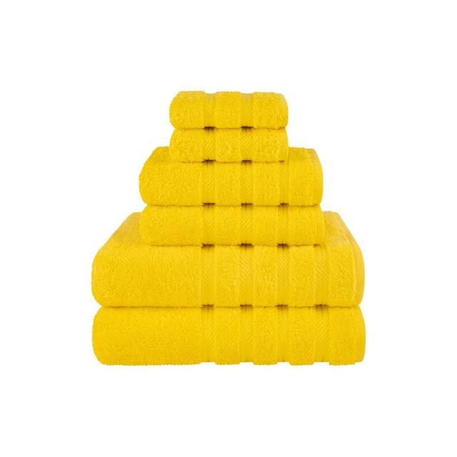 American Soft Linen 6 Piece Towel Set, 100% Cotton Bath Towels for Bathroom, Yellow