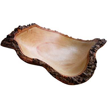 roro 10 In Mango Wood Fruit Bowl with Bark Edges Made from Sustainable Orchard Wood