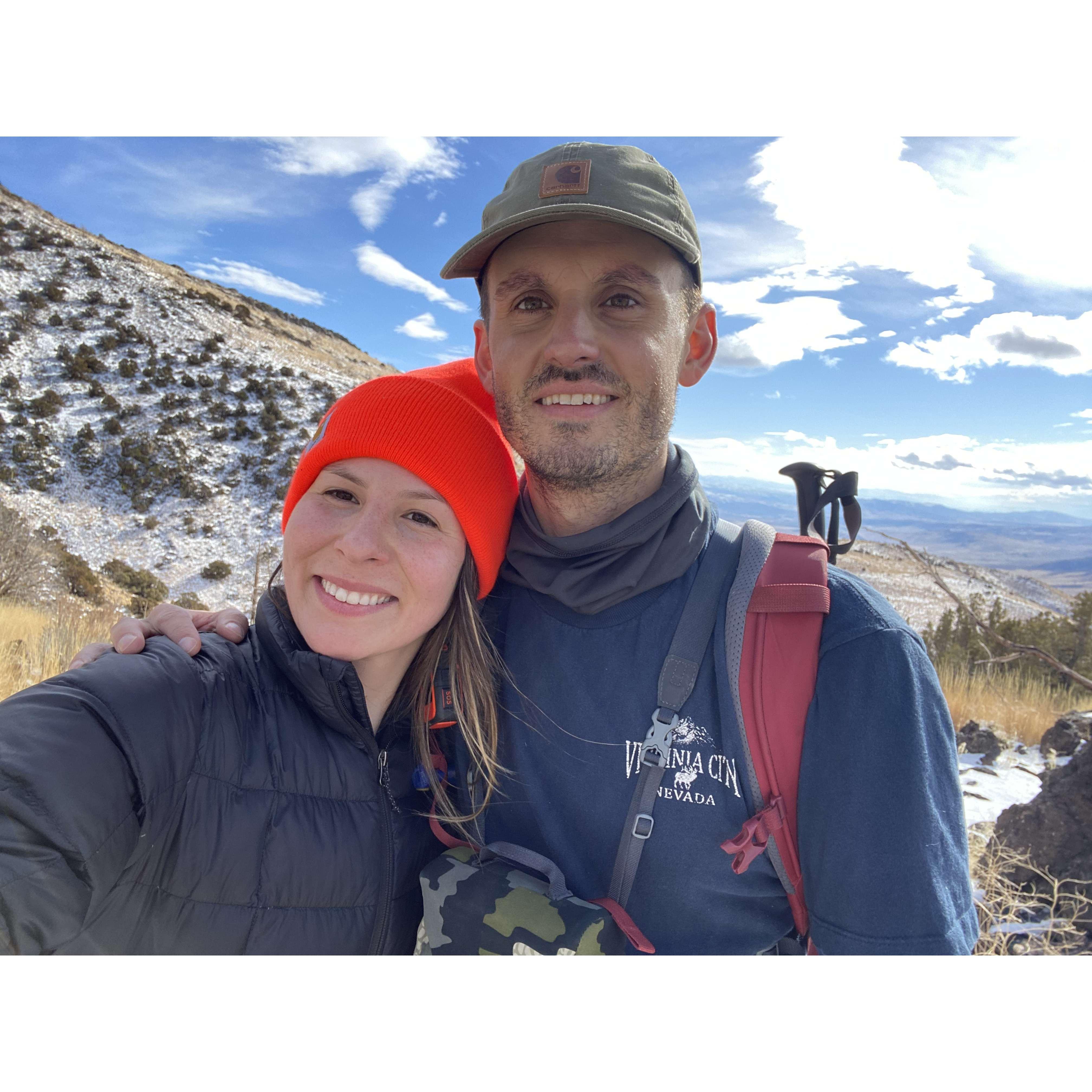 Hiking around with Garrett while he looks for Chukar