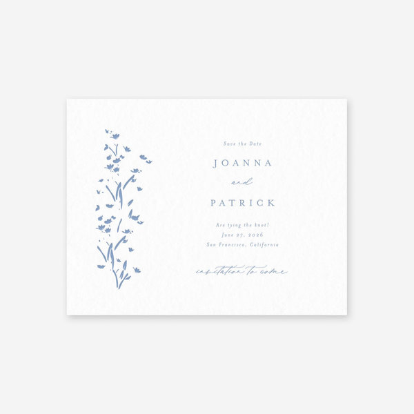 Regal Classic Letterpress | Dusty Blue | Zola Save The Dates