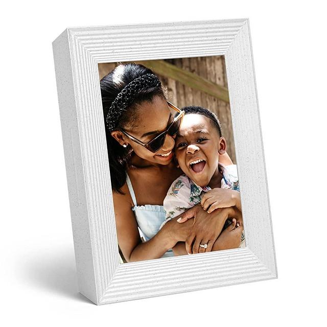 Aura Mason HD Smart Digital Picture Frame 9 Inch WiFi Cloud Digital Photo Frame, Free Unlimited Storage, Send Photos from Anywhere - White Quartz