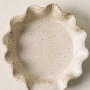 French White Ruffle Spoon Rest